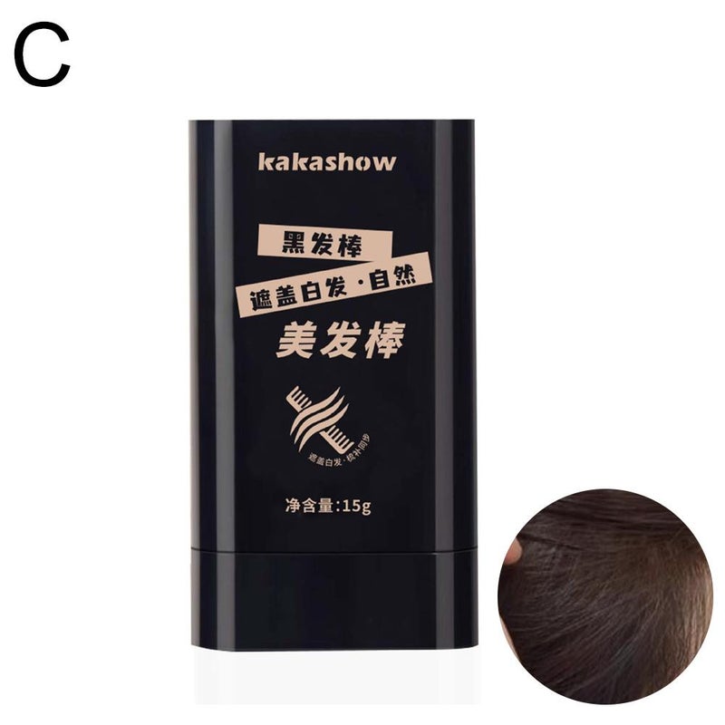 Kakashow hair styling stick provides natural and even color, features built-in comb teeth for quick combing and touch-ups, and is a 2-in-1 tool for concealing gray and black hair.